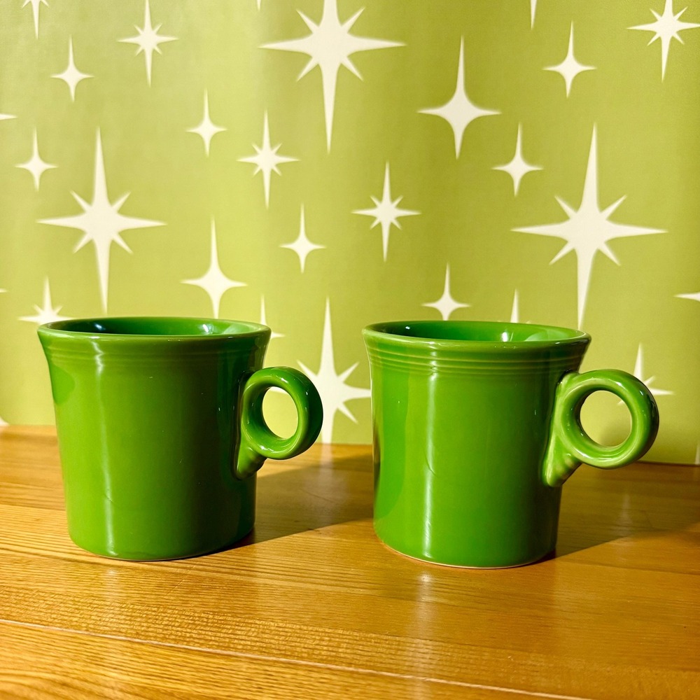 Fiestaware Shamrock Homer Laughlin Tom & Jerry Ring Handle Mug Coffee Set of 2